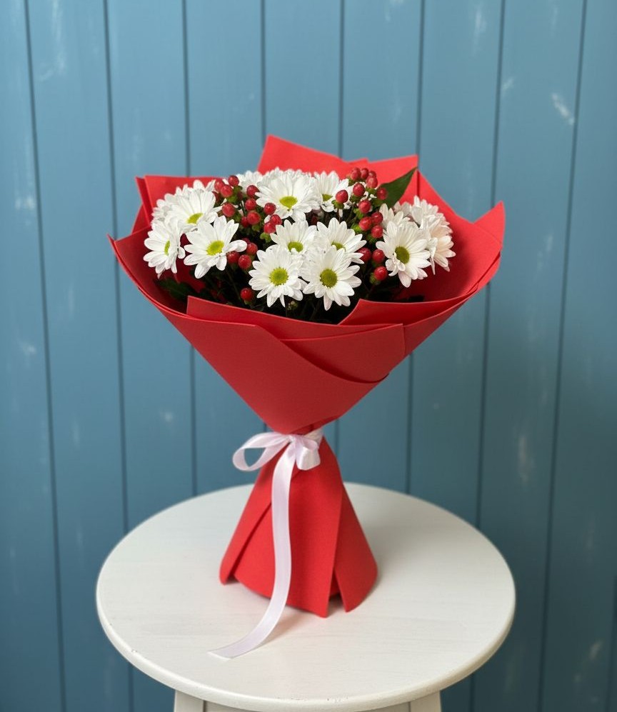 Букет цветов из: Хризантемы в Комгарон