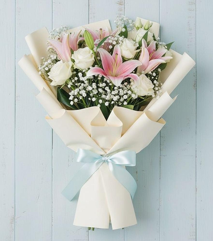 Букет цветов из: Лилии в Комгарон