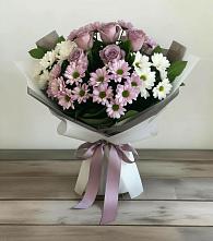 Букет цветов из:  Хризантемы и Розы #REPLACE_PRED# Комгарон