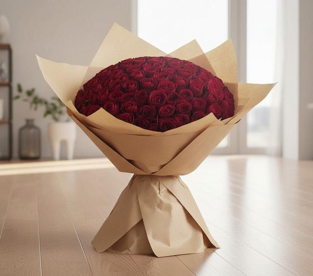 Букет 101 Красная роза в Комгарон