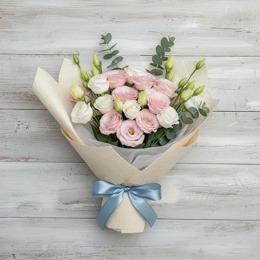 Букет цветов из: Лизиантусы в Комгарон